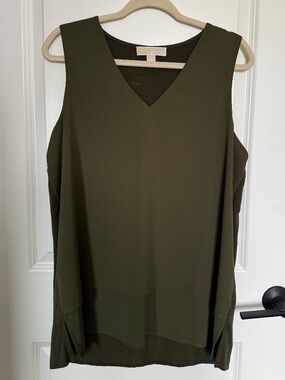 Michael Kors Olive green layered tank with gold accents, XL